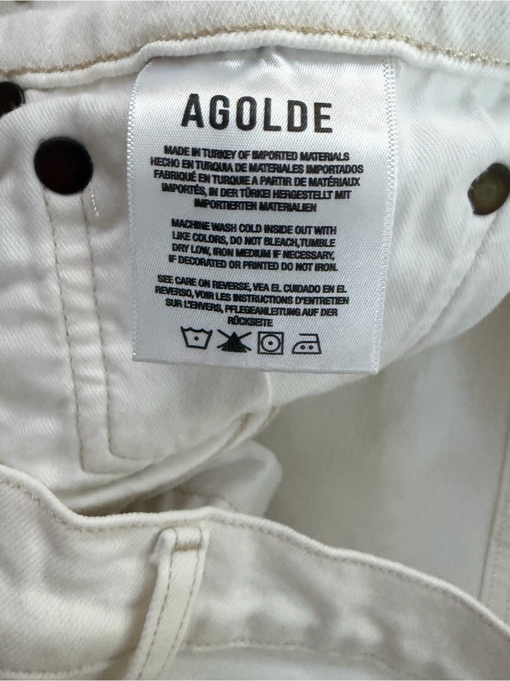 AGOLDE Ren High Rise Wide Leg Jeans White Denim Size 29 NWOT - Picture 8 of 11